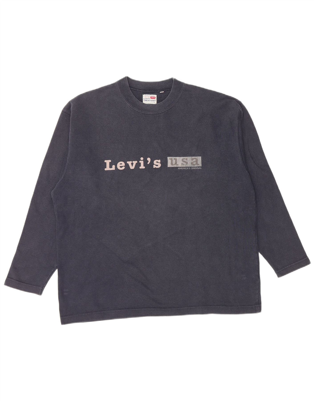 LEVI'S moletom gráfico masculino jumper grande algodão azul marinho
