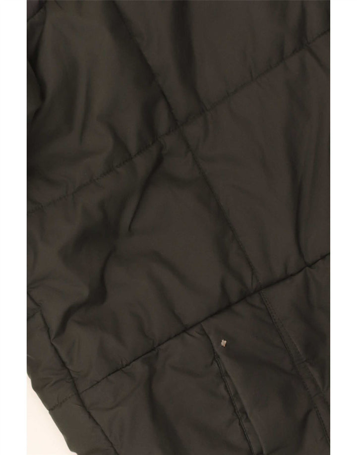 Jaqueta acolchoada com capuz para meninos Adidas 13-14 anos cáqui colorblock poliéster