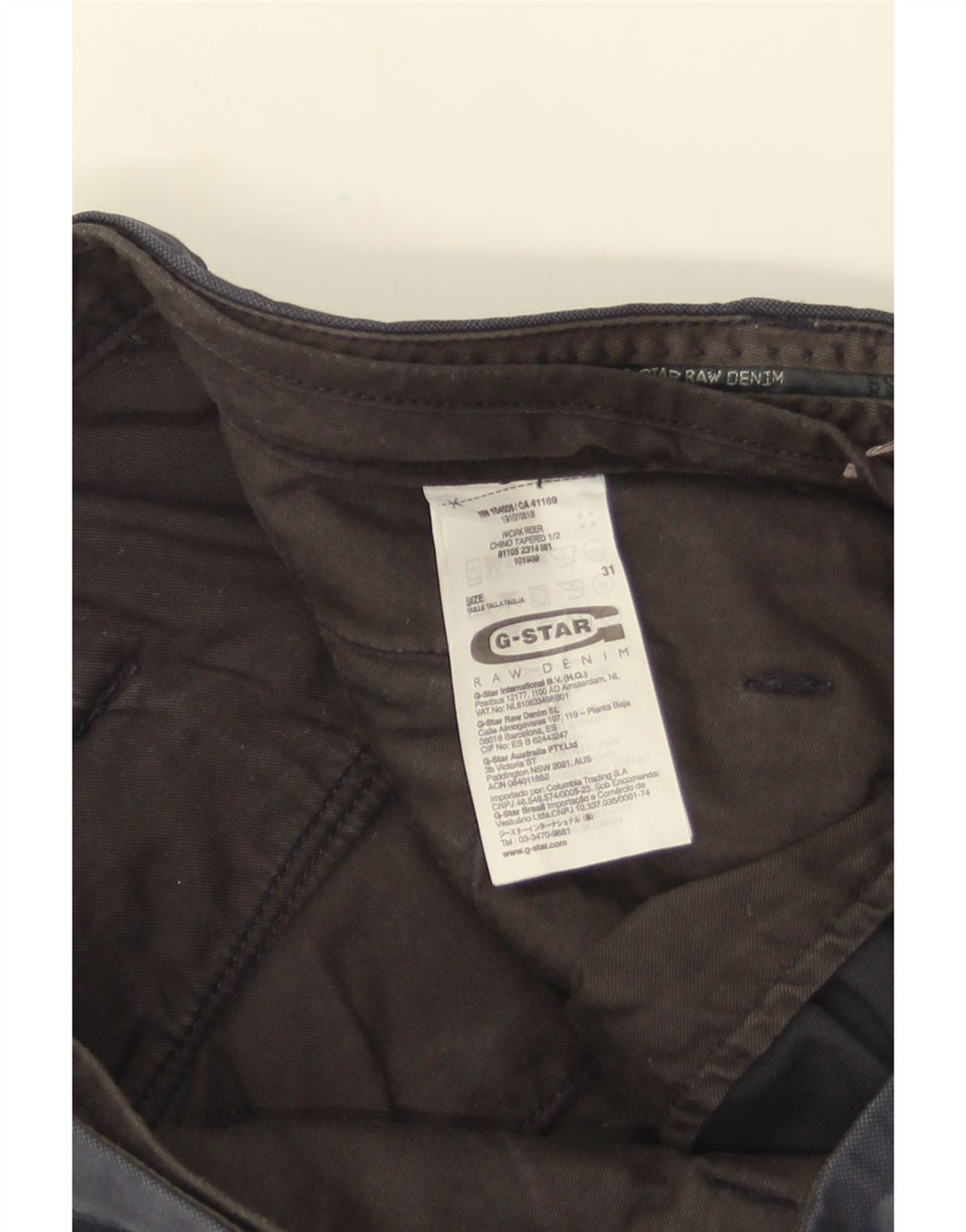Shorts cargo masculino G-Star W31 algodão azul marinho médio