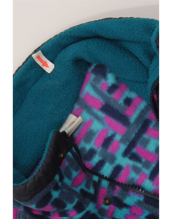 Brugi Mens Zip Neck Fleece Jumper Pequeno Poliéster Geométrico Azul