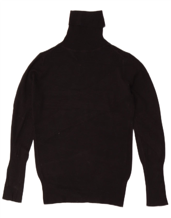 Zara Suéter feminino com gola redonda e gola redonda, preto pequeno, 10