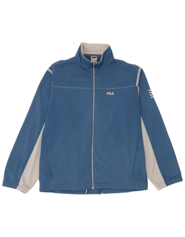 Fila Mens Tracksuit Top Jacket IT 46/48 Pequeno Azul Colourblock Poliéster