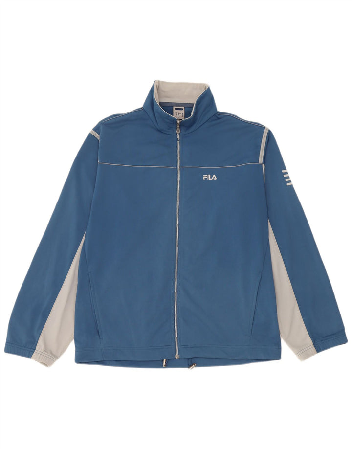 Fila Mens Tracksuit Top Jacket IT 46/48 Pequeno Azul Colourblock Poliéster