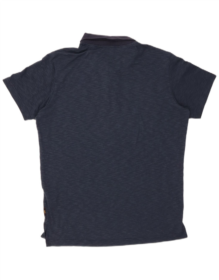 Camisa polo masculina JACK WOLFSKIN Reino Unido 38 pequena azul marinho manchada de poliéster