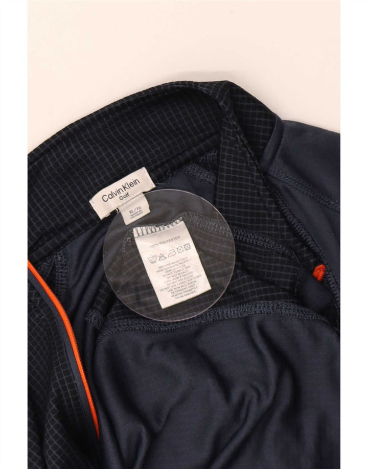 Calvin Klein Mens Golf Pullover Treino Top XL Azul Marinho Colorblock