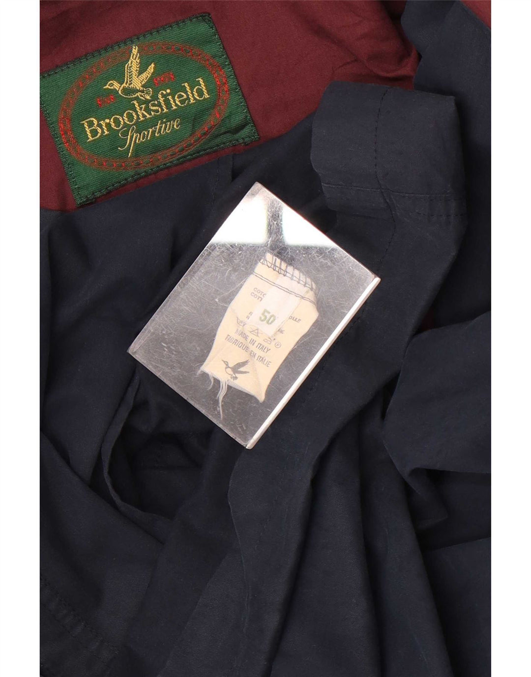 Jaqueta utilitária masculina com capuz Brooksfield IT 50 grande algodão azul marinho