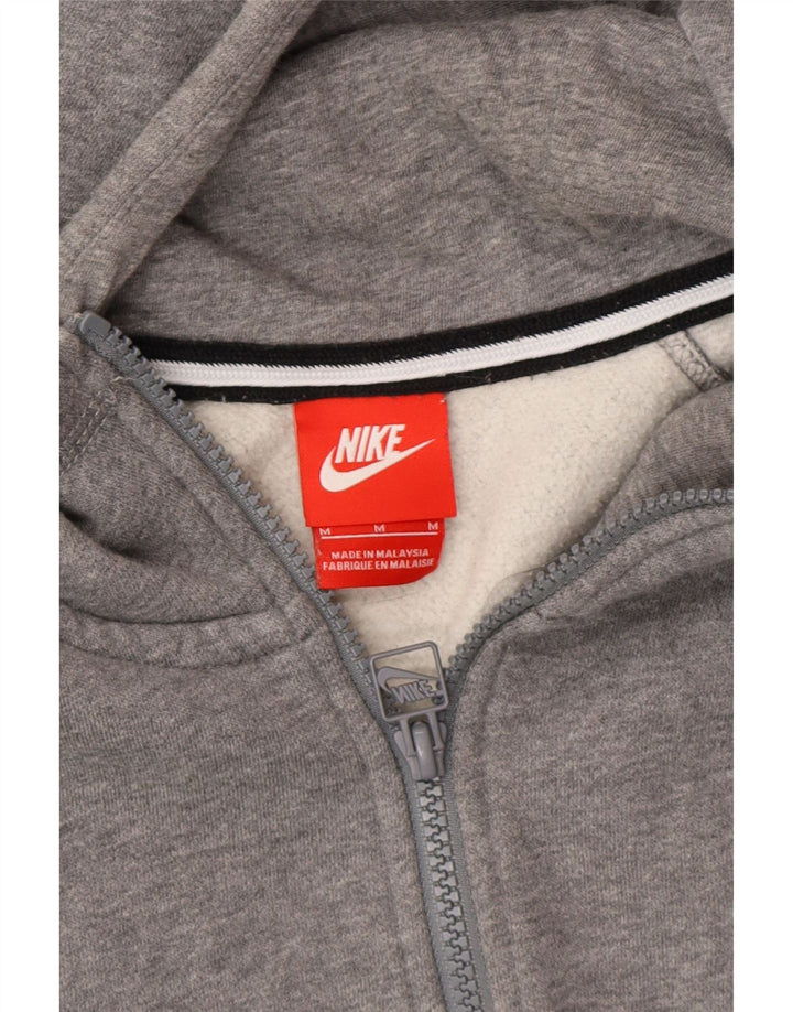 NIKE Womens Zip Hoodie Sweater UK 14 Medium Grey Cotton Vintage Nike and Second-Hand Nike from Messina Hembry 