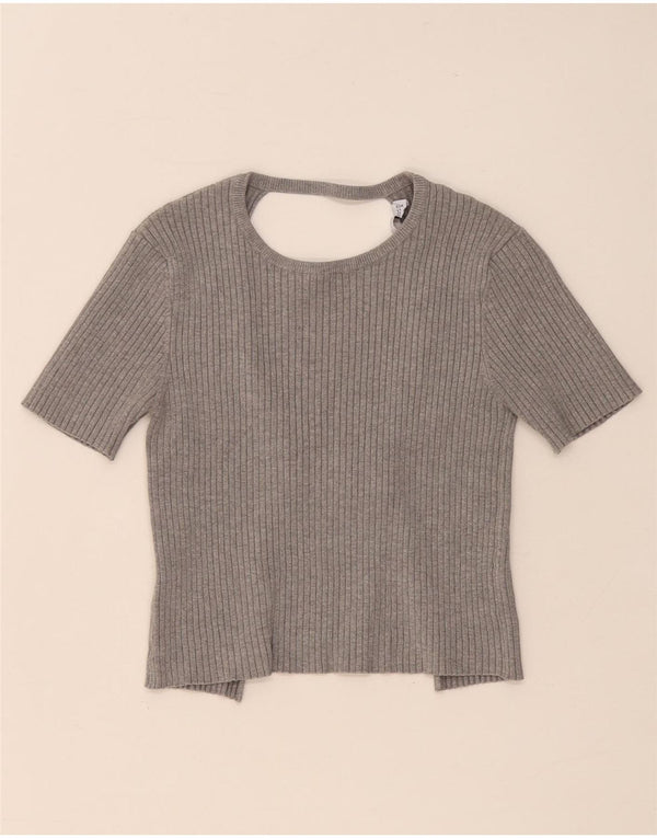 Blusa feminina Zara Top UK 12 cinza médio