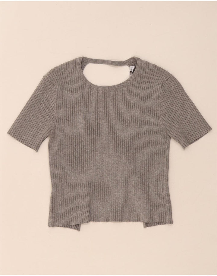 Blusa feminina Zara Top UK 12 cinza médio