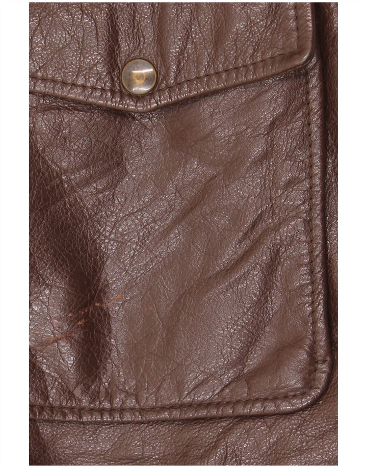 Jaqueta de couro masculina vintage IT 50 grande couro marrom