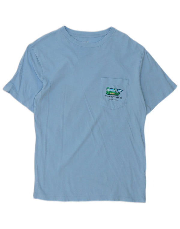 Camiseta gráfica masculina Vineyard Vines XS azul algodão