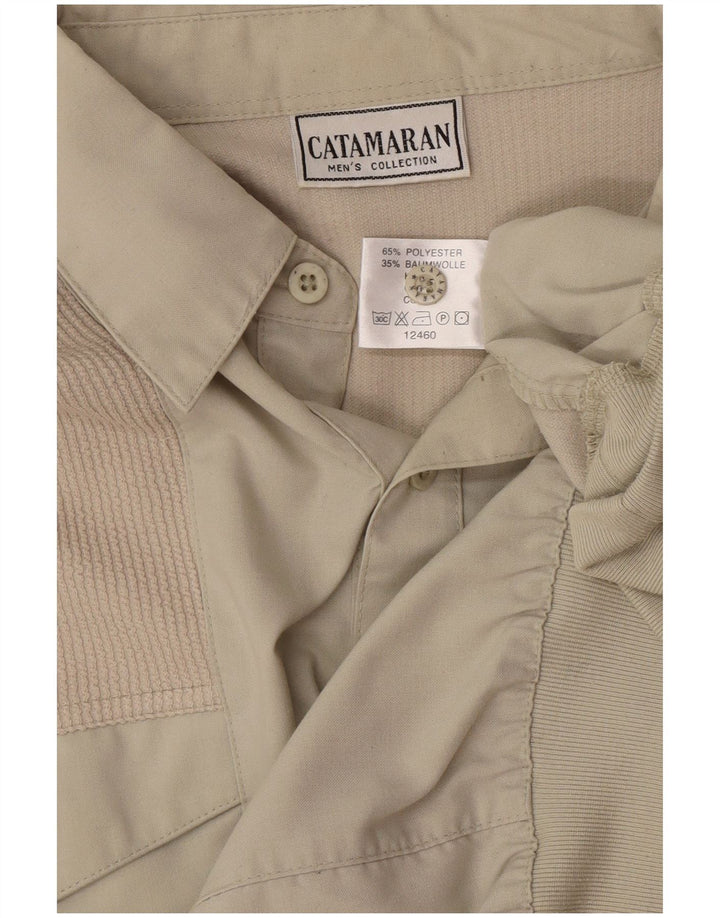 Camisa pulôver masculina Catamaran poliéster bege médio