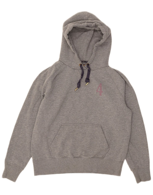 Suéter feminino Tom Joule com capuz gráfico UK 14 grande cinza