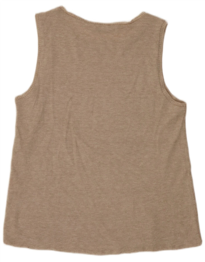 Colete feminino Zara UK 10 pequeno bege manchado