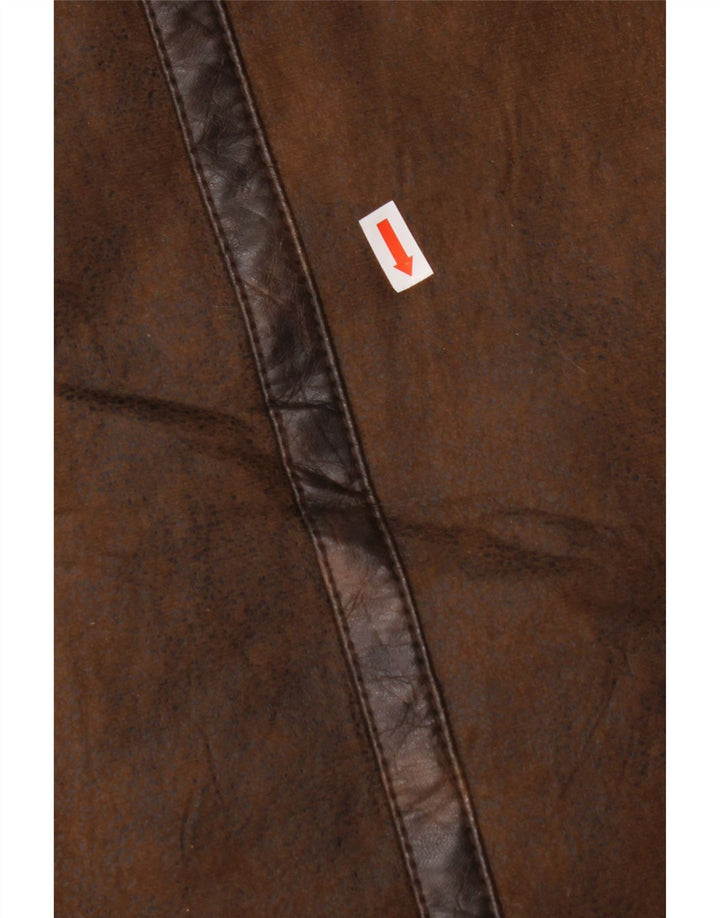 Jaqueta masculina Flight Sherpa da AERONAUTICA MILITARE Reino Unido 36 poliéster marrom pequeno