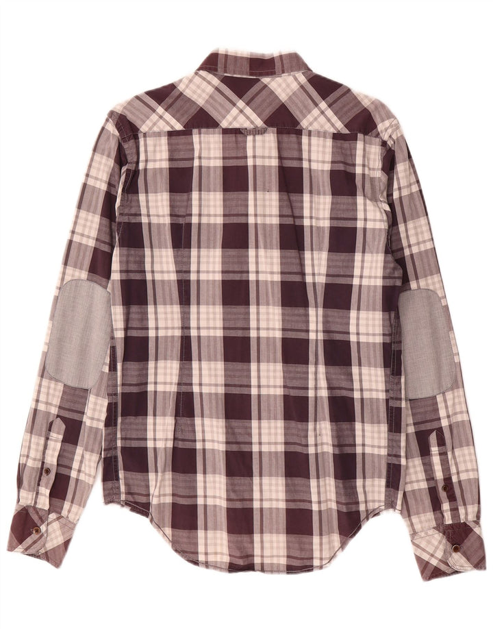 Camisa masculina ZARA médio roxo xadrez algodão