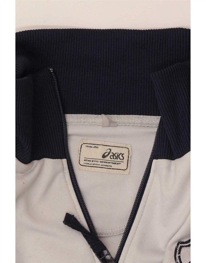 Asics Mens Tracksuit Top Jacket Grande Cinza Colorblock