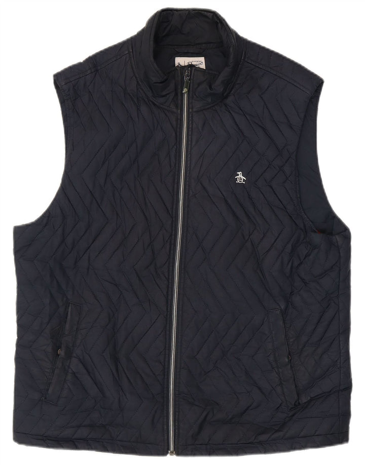Colete acolchoado masculino Penguin UK 40 grande poliéster azul marinho