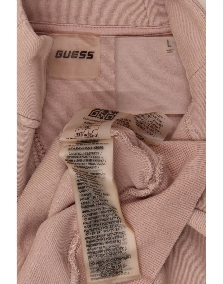 Jaqueta feminina Guess com agasalho gráfico UK 16 grande bloco colorido rosa