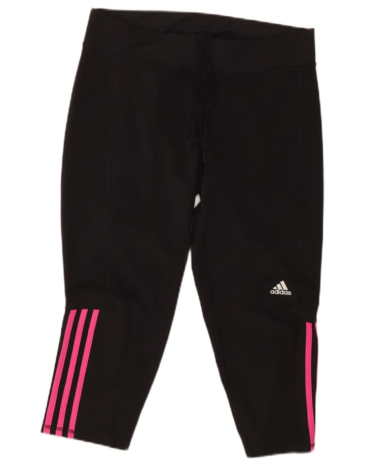 ADIDAS Calça Capri Feminina UK 16/18 Grande Poliéster Preto
