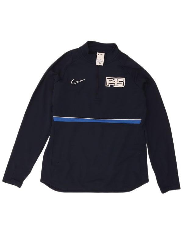 Nike Womens Dri Fit Graphic Pullover Treino Top Reino Unido 14 Médio Azul Marinho