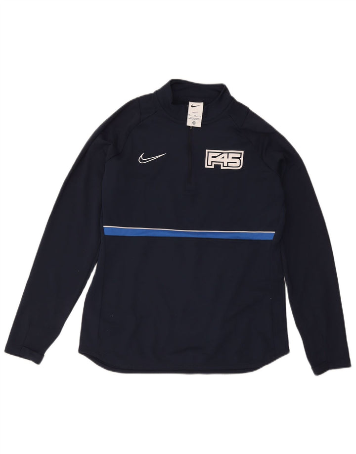 Nike Womens Dri Fit Graphic Pullover Treino Top Reino Unido 14 Médio Azul Marinho