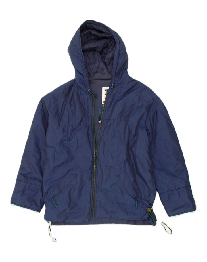 NEW PENNY Womens Loose Fit Hooded Padded Jacket IT 42 Medium Navy Blue | Vintage New Penny | Thrift | Second-Hand New Penny | Used Clothing | Messina Hembry 