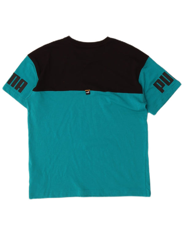 Camiseta Puma Boys Graphic Top 13-14 Anos Azul Colorblock Algodão