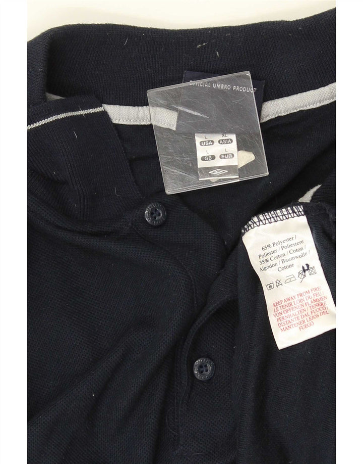 Camisa polo masculina Umbro grande poliéster azul marinho