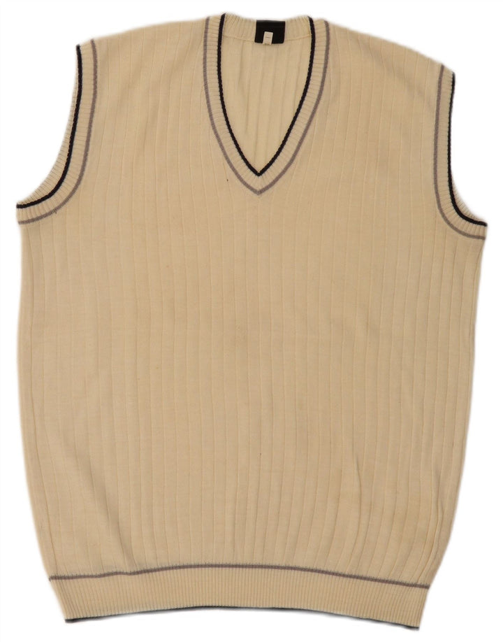 Regata masculina vintage IT 52 grande poliacrílico bege