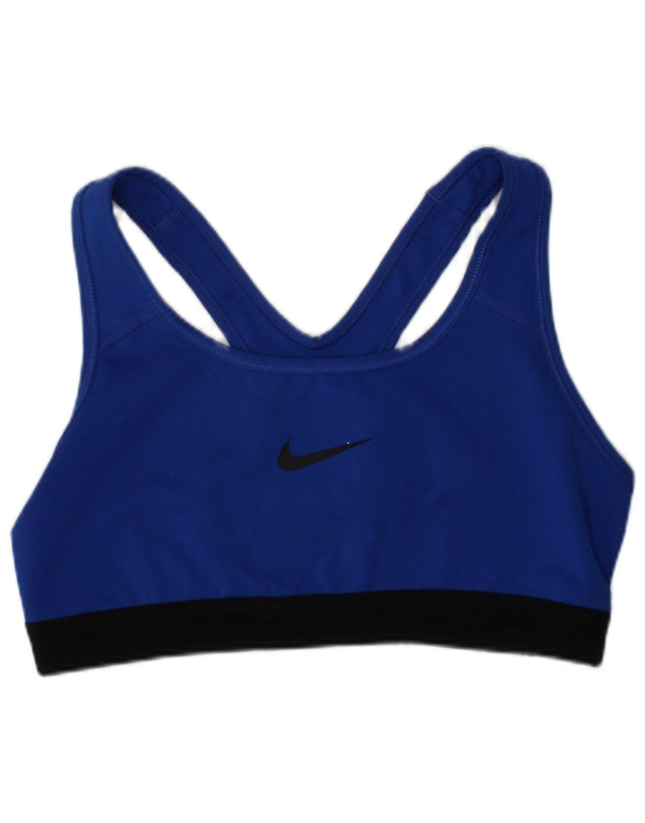 Sutiã esportivo feminino Nike Top pequeno azul poliéster esportivo