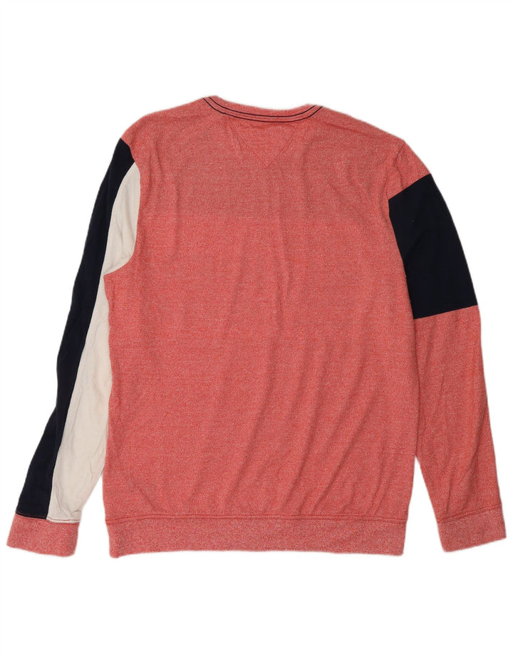 Suéter feminino TOMMY HILFIGER Reino Unido 14 bloco colorido vermelho médio