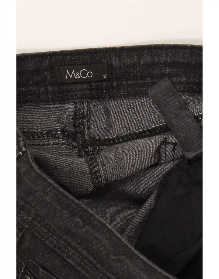 M&Co Jeans Bootcut Feminino Reino Unido 12 Médio W32 L30 Algodão Preto