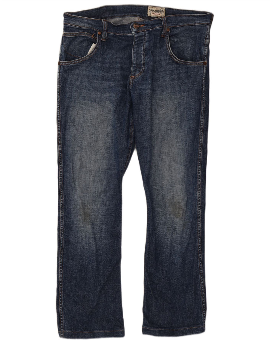 Wrangler Masculino Spencer Straight Jeans W34 L29 Azul Algodão