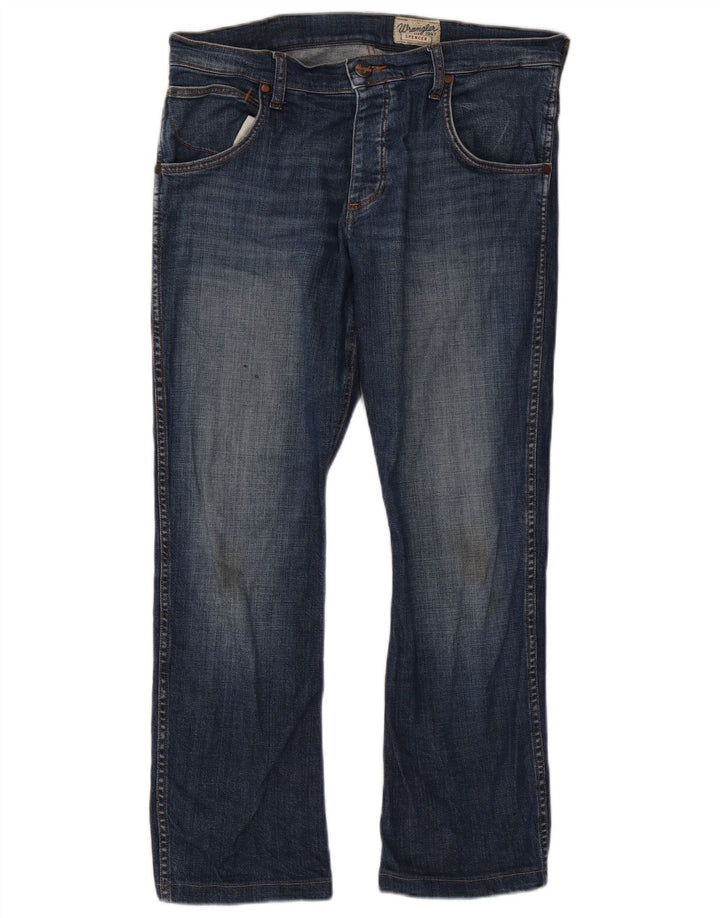 Wrangler Masculino Spencer Straight Jeans W34 L29 Azul Algodão