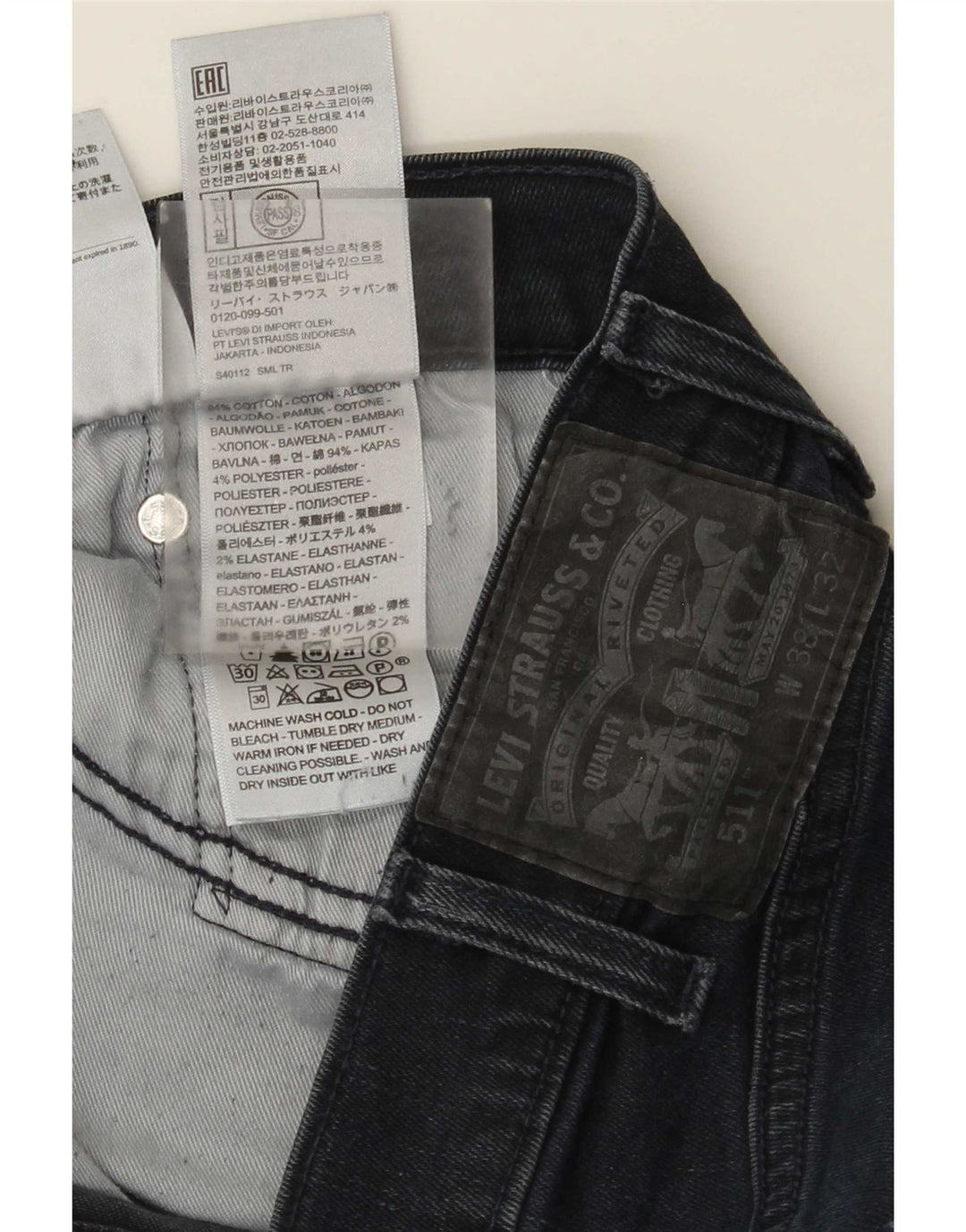 Calça Jeans Levis 511 Slim Masculina W38 L32 Azul Algodão