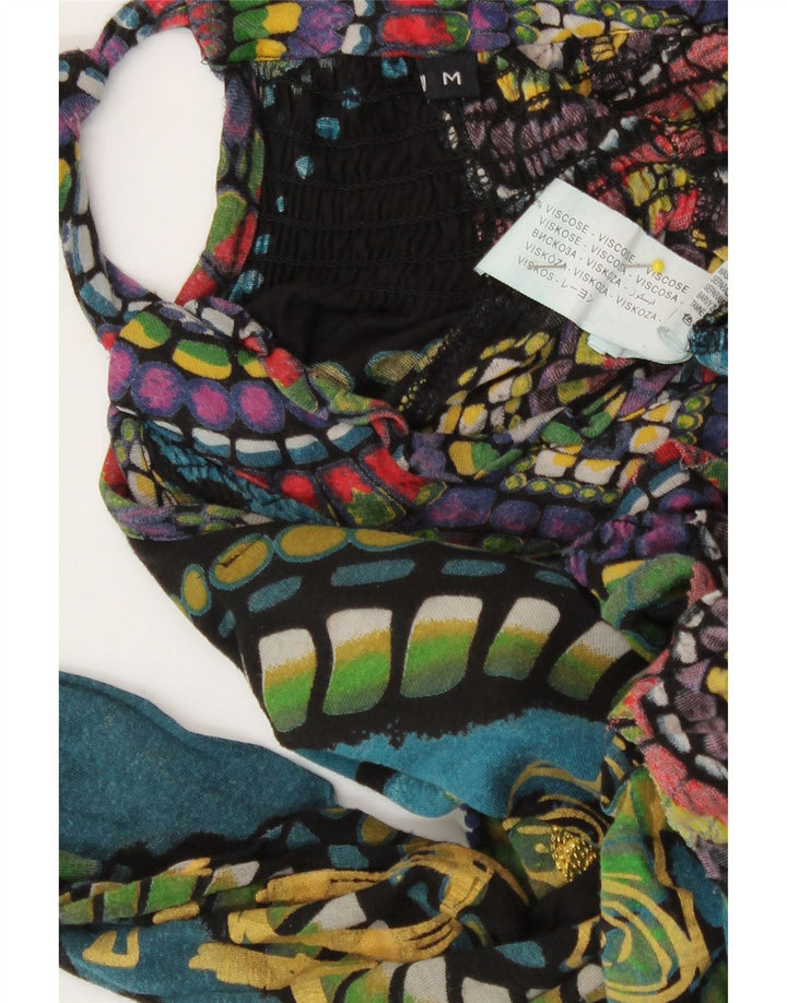 Blusa Feminina Desigual Padrão Abstrato Top UK 14 Médio Multicolorido