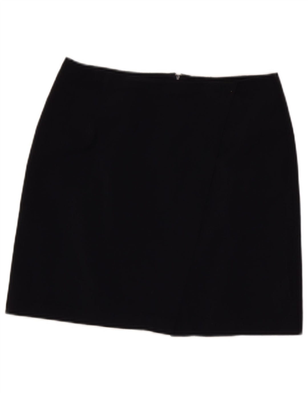 Mini saia feminina Benetton IT 44 médio W28 lã virgem azul marinho