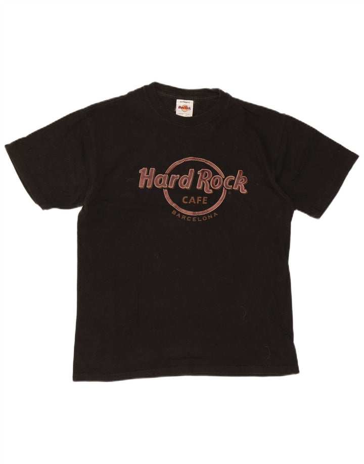 Camiseta masculina HARD ROCK CAFE Barcelona gráfica top médio preto
