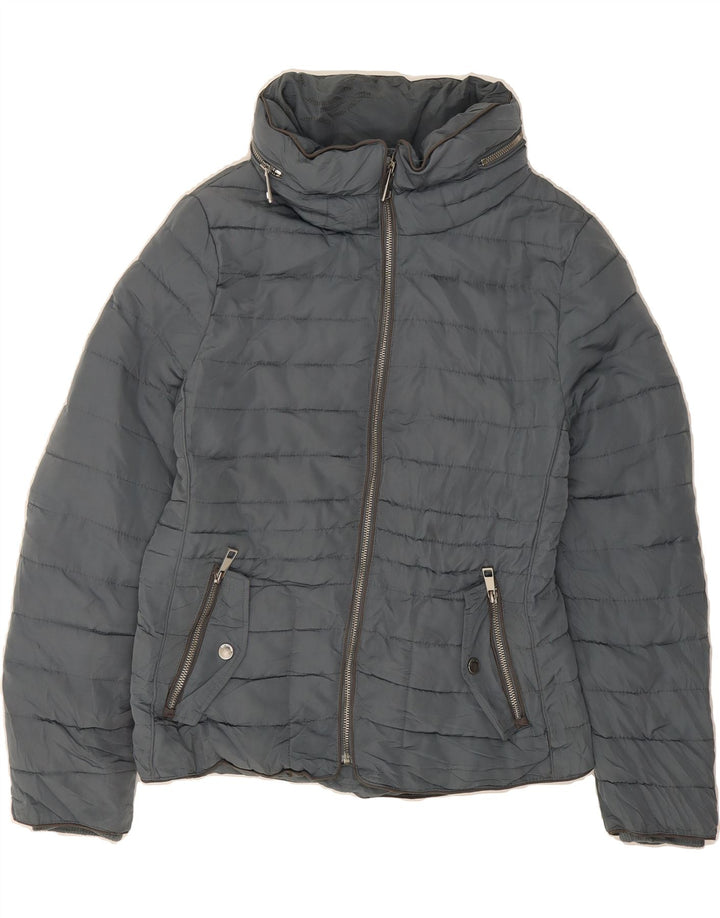 MARKS & SPENCER Womens Padded Jacket UK 12 Medium  Grey Polyester Vintage Marks & Spencer and Second-Hand Marks & Spencer from Messina Hembry 