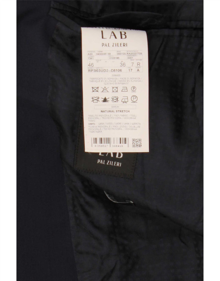 Jaqueta blazer masculina Pal Zileri com 2 botões IT 46 pequena lã azul marinho