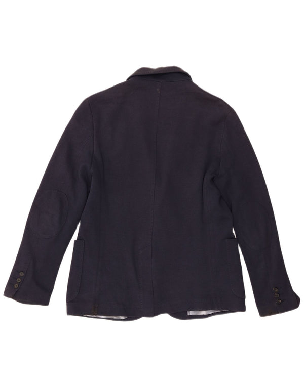 Jaqueta blazer masculina Zara com 2 botões EU 50 algodão azul marinho médio