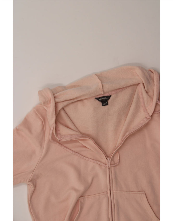 EDDIE BAUER Womens Zip Hoodie Sweater UK 14 Medium Pink Cotton Vintage Eddie Bauer and Second-Hand Eddie Bauer from Messina Hembry 