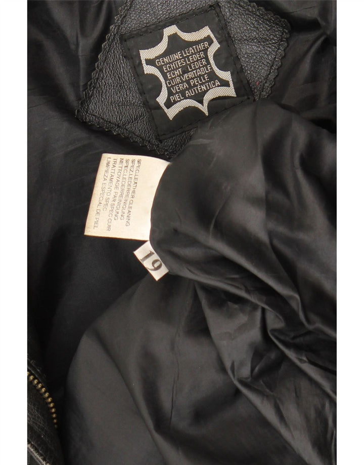 Jaqueta de couro feminina vintage Reino Unido 16 grande couro preto