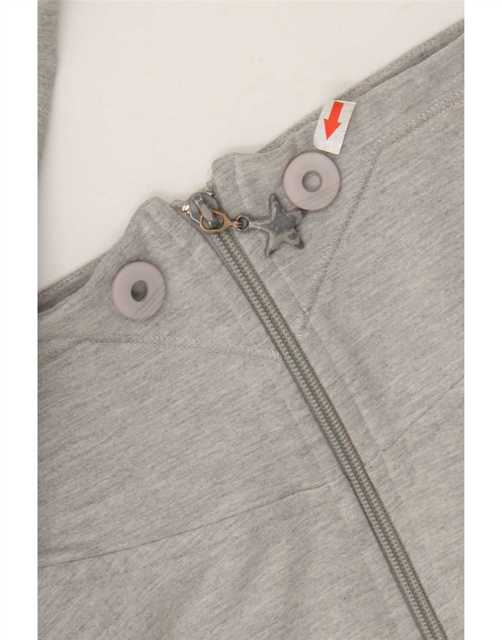 Adidas Womens Tracksuit Top Jacket UK 10 Pequeno Cinza Algodão
