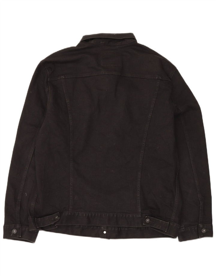 Jaqueta jeans masculina Levi's UK 44 2XL algodão preto