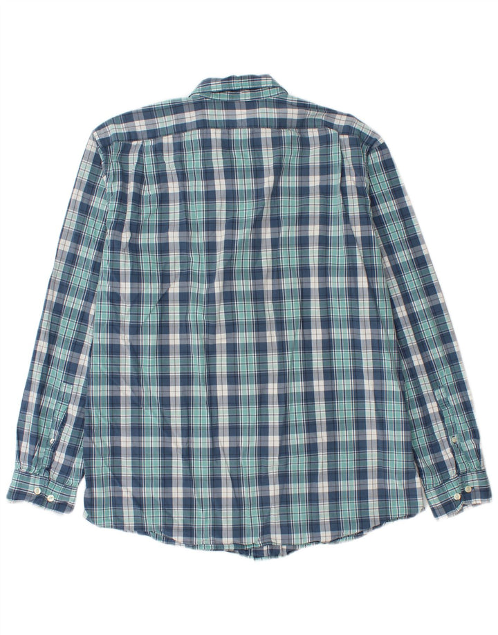 Camisa masculina Eddie Bauer Classic Fit grande algodão xadrez azul