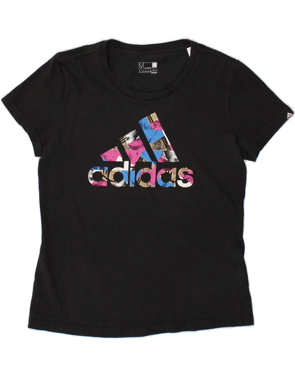 Camiseta Adidas Climalite Graphic Feminina Top UK 12/14 Médio Algodão Preto