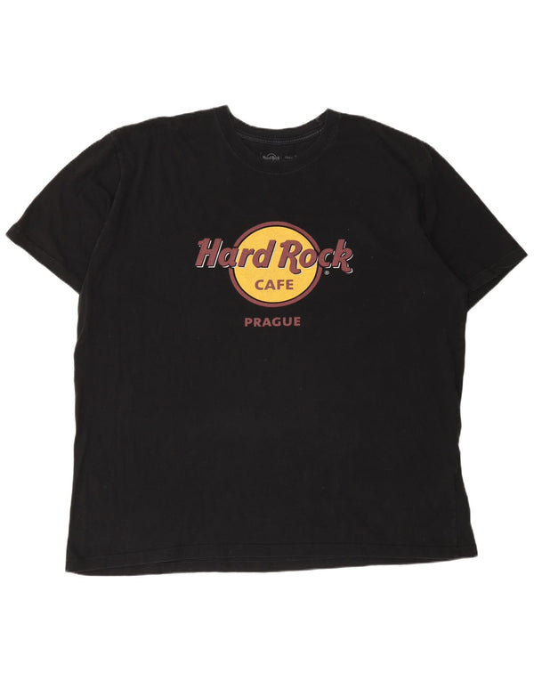 Camiseta masculina Hard Rock Cafe Praga Classic Fit gráfica top 2XL algodão preto