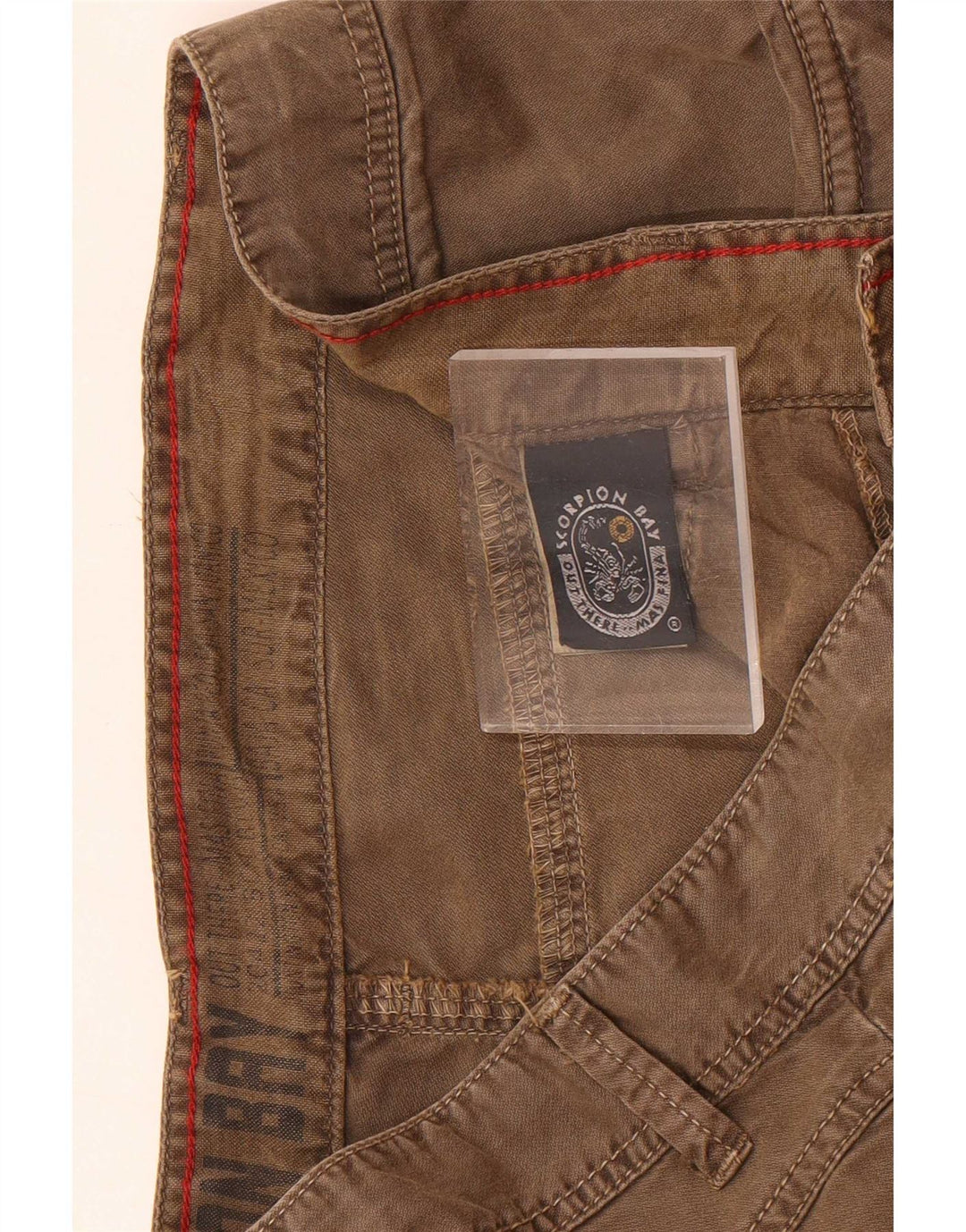 Shorts casuais regulares masculinos Scorpion Bay W33 algodão marrom médio